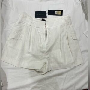 Rachel Zoe Linen Blend High Waisted Pleated Shorts — NWT